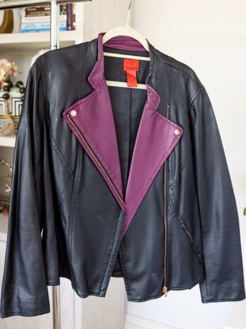 V Cristina Faux Leather Jacket